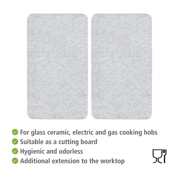 Капаци за печки от закалено стъкло в комплект от 2 броя 52x30 cm Transparent - Allstar-image-2