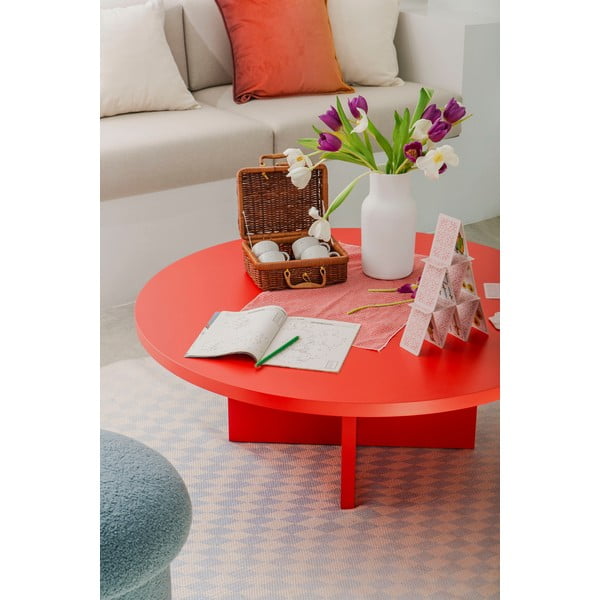 Червена кръгла масичка за кафе ø 100 cm Pausa – Really Nice Things-image-1