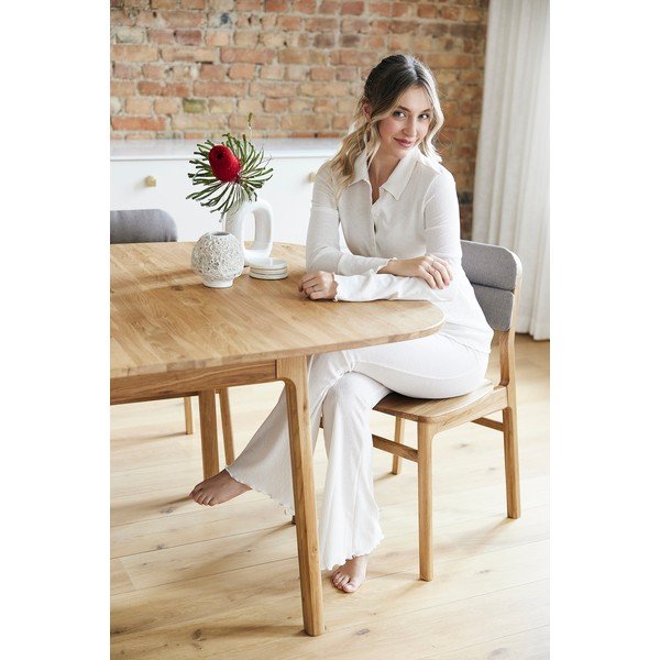 Трапезна маса от масивен дъб в естествен цвят  90x200 cm Twig – The Beds-image-1