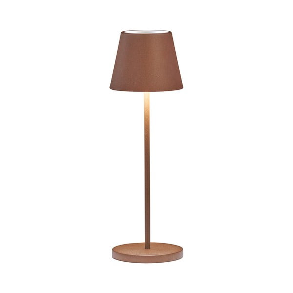 Кафява LED настолна лампа с метален абажур (височина 34 cm) Cosenza – Fischer & Honsel