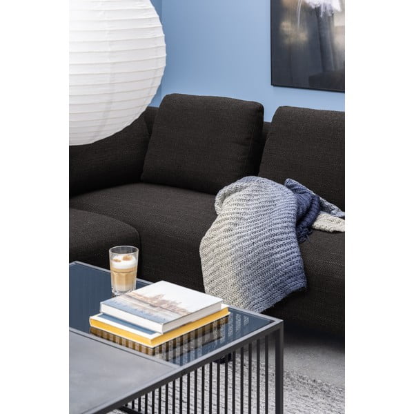 Черна масичка за кафе със стъклен плот 80x80 cm Strington - Actona-image-3