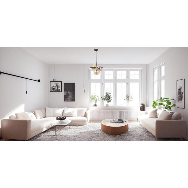 Жълто-черна висяща лампа със стъклен абажур ø 15 cm Cascade - Squid Lighting-image-4