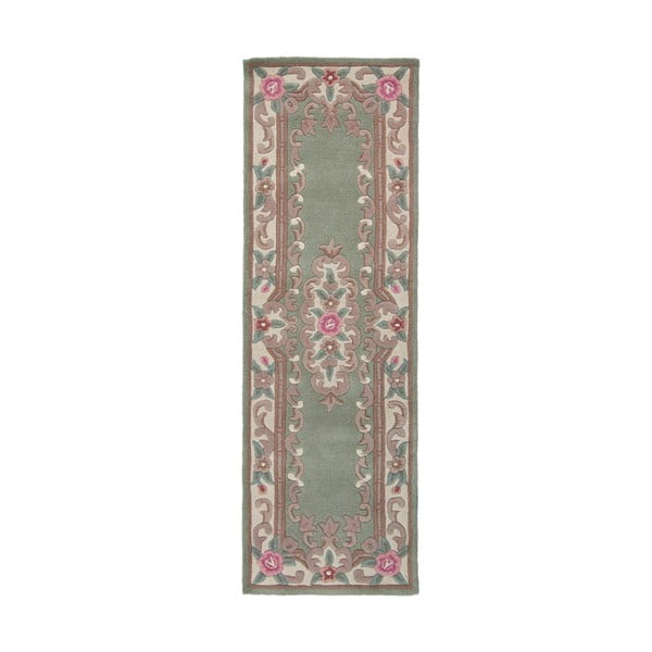 Пътека от зелена вълна , 67 x 210 cm Aubusson - Flair Rugs