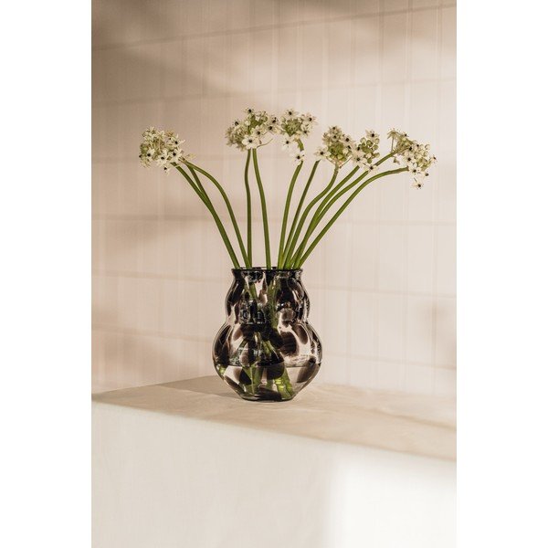 Тъмнокафява стъклена ръчна изработка ваза (височина 22 cm) Dam – noo.ma-image-1