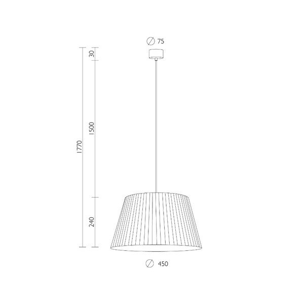Кремава лампа за таван с бял кабел Kami, ∅ 45 cm - Sotto Luce-image-1