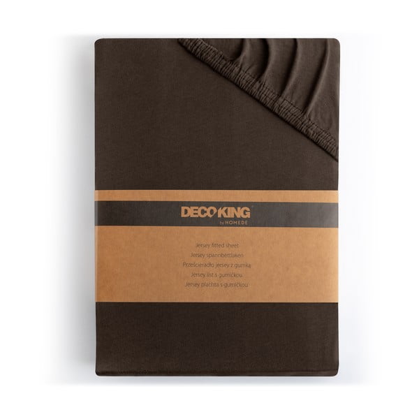 Тъмнокафяв еластичен чаршаф от джърси 140x200 cm Amber – Restilo-image-4