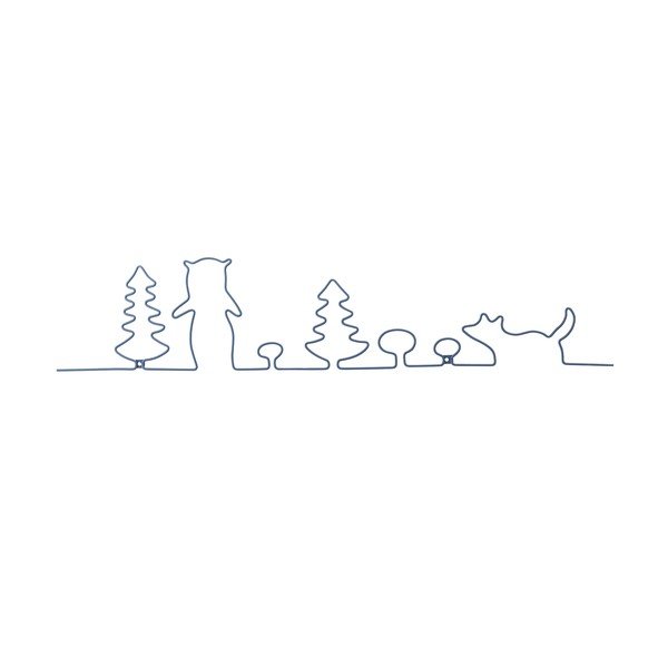 Синя метална декорация за стена Forest - Bloomingville Mini