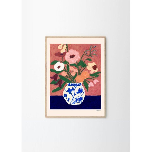Постер 30x40 cm Flowers on Blue Table – Carla Llanos – The Poster Club-image-4