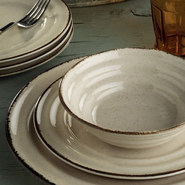 Комплект бежови порцеланови чинии от 24 части Basis - Kütahya Porselen-image-1