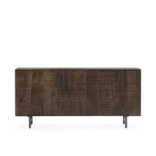 Тъмнокафяв скрин от масивно манго 160x75x40 cm Kalai – MOME