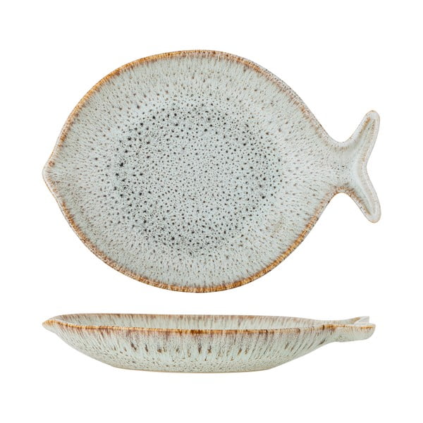 Синя/бежова глинена чиния за сервиране Fleur – Bloomingville-image-2