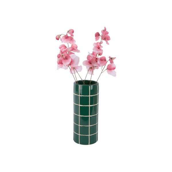 Тъмнозелена керамична ваза (височина 30 cm) Retro Tiles – PT LIVING-image-2