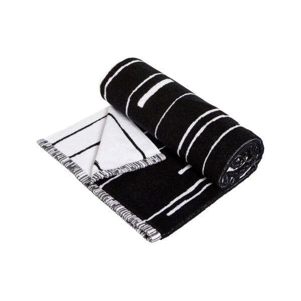 Черно-бяла памучна кърпа Puun, 100 x 50 cm - OYOY