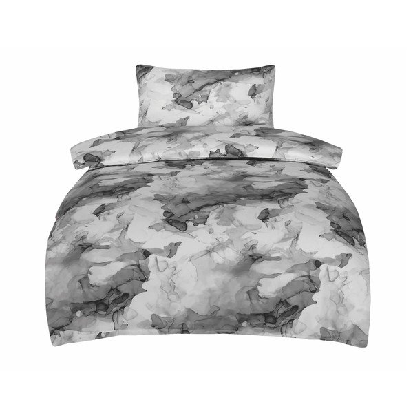 Сиво единично  спално бельо от памучен сатен 140x200 cm Deluxe Minerals – My House
