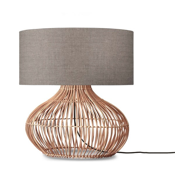 Настолна лампа с текстилен абажур в бежово-натурален цвят (височина 60 cm) Kalahari - Good&Mojo
