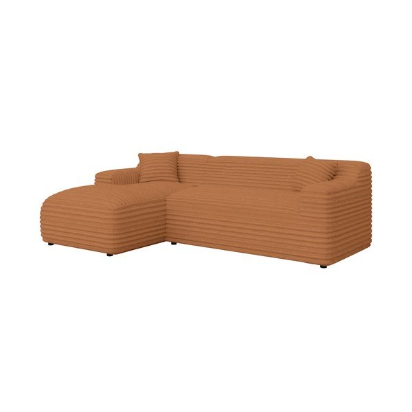 Теракотен ъглов диван от рипсено кадифе (ляв ъгъл) Martin – Ropez-image-2