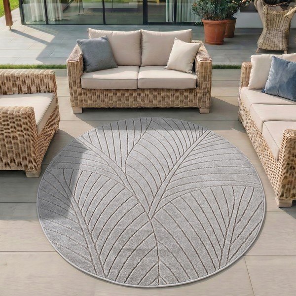 Кръгъл килим за открито и закрито в сребрист цвят ø 120 cm Nova 1203 – Ayyildiz Carpets-image-1