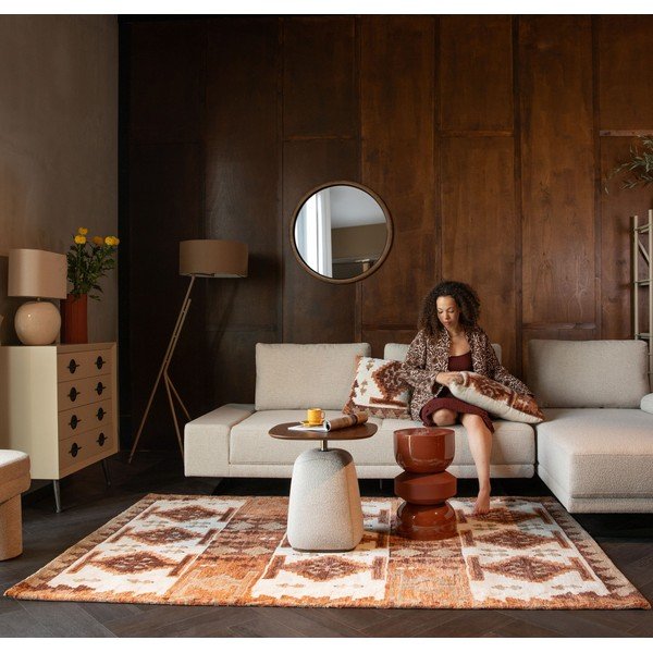 Стенно огледало масивно дърво ø 80 cm Gale – Dutchbone-image-1