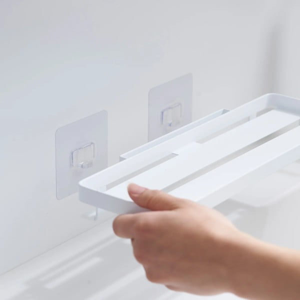 Стоманен рафт за баня без пробиване в матово бял цвят Film Hook – YAMAZAKI-image-3