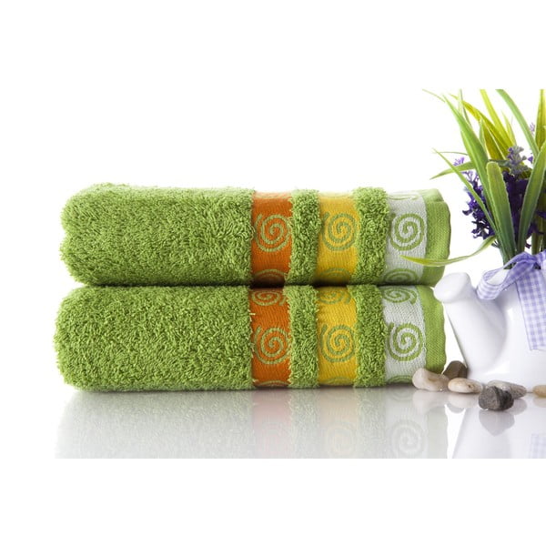 Set dvou ručníků Truva Green, 50x90 cm
