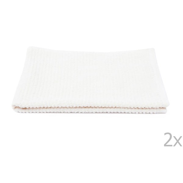 Sada 2 bílých froté ručníků Casa Di Bassi Stripe, 50 x 90 cm