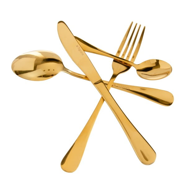 Прибори за хранене 24 бр. от неръждаема стомана златен – Ixia-image-2