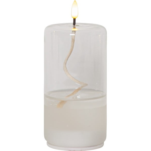 Бяла LED свещ в стъклен фламандър, височина 17,5 см Flamme Dot - Star Trading