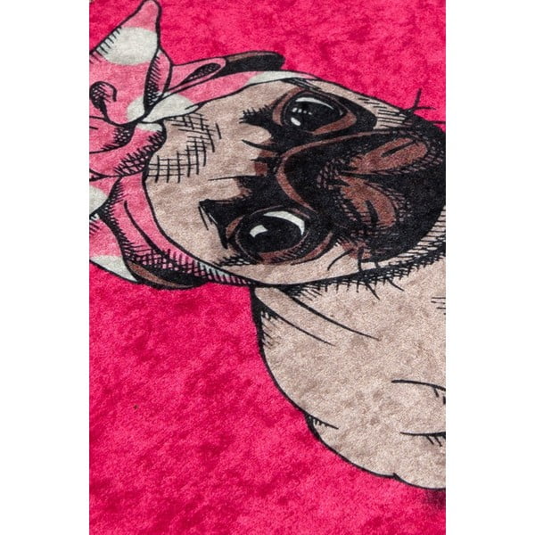 Розов килим за баня 40x60 cm Pink Pug – Foutastic-image-2