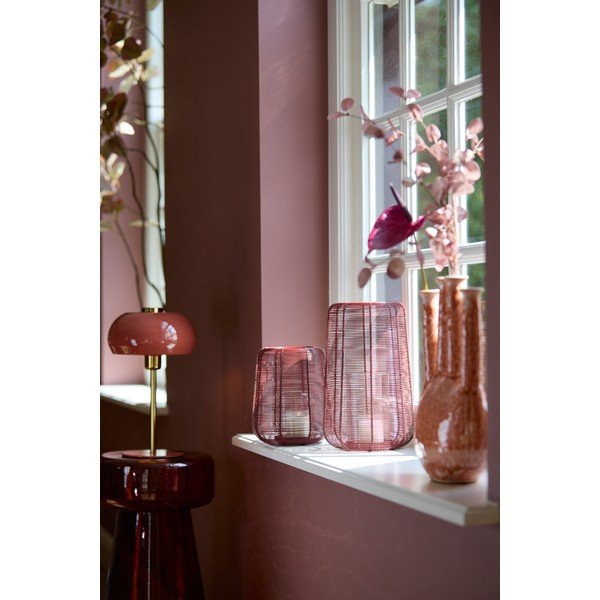 Настолна лампа в цвят сьомга с метален абажур (височина 34 cm) Surin – Light & Living-image-1