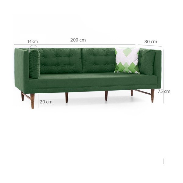 Зелен триместен диван Eva - Balcab Home-image-3