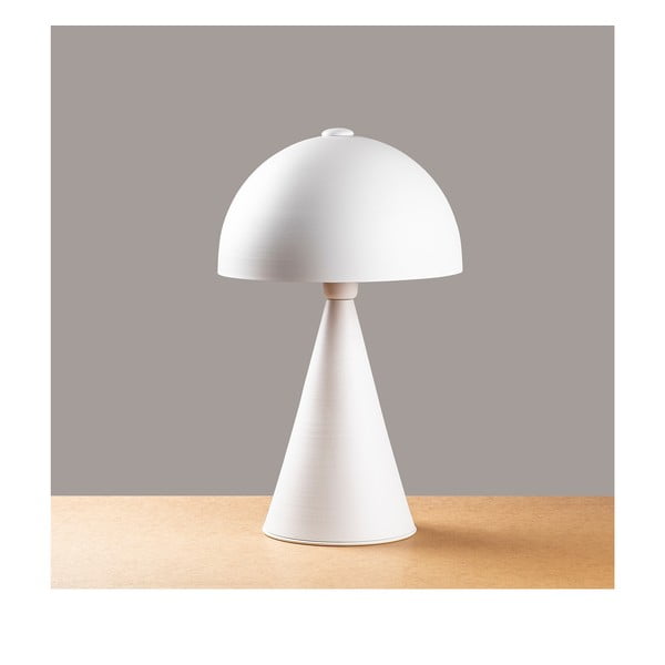 Бяла настолна лампа с метален абажур (височина 52 cm) Dodo – Opviq lights-image-2