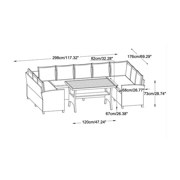 Бежов градински комплект за отдих за 9 души Ventura – Unique Furniture-image-4