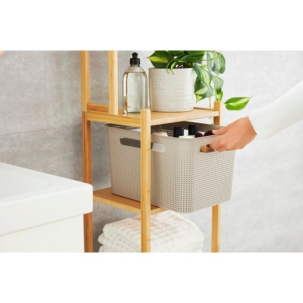 Бежова кошница за съхранение, изработена от рециклирана пластмаса Brisen - Rotho-image-3