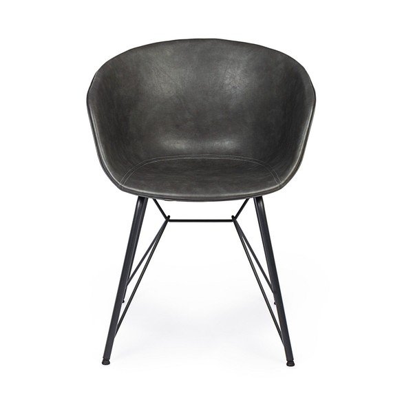 Тъмносив тапициран трапезен стол Warhol – Bizzotto-image-2