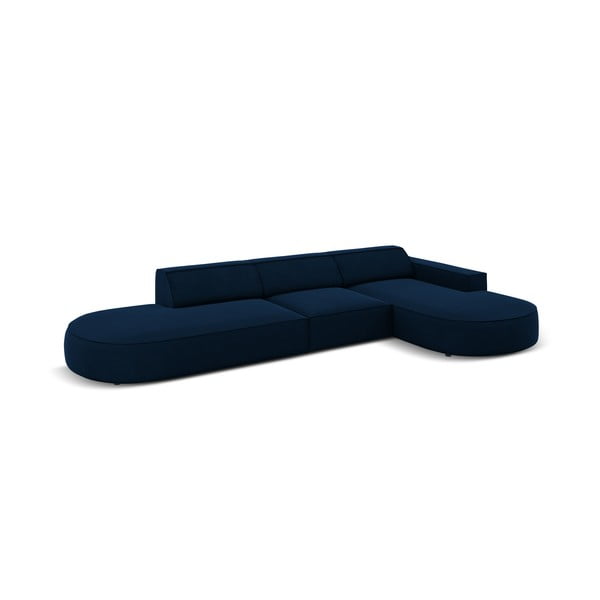 Ъглов диван от синьо кадифе (десен ъгъл) Jodie - Micadoni Home-image-4