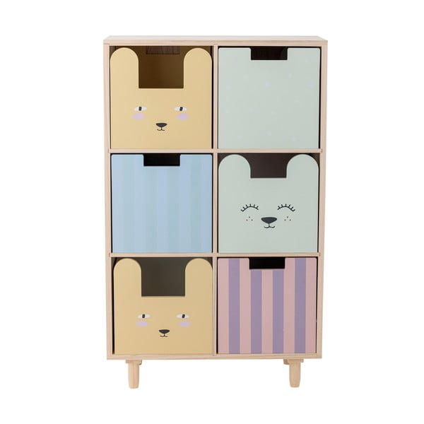 Нисък детски скрин от масивна пауловния в естествен цвят 25,5x88,5 cm Calle – Bloomingville Mini-image-4