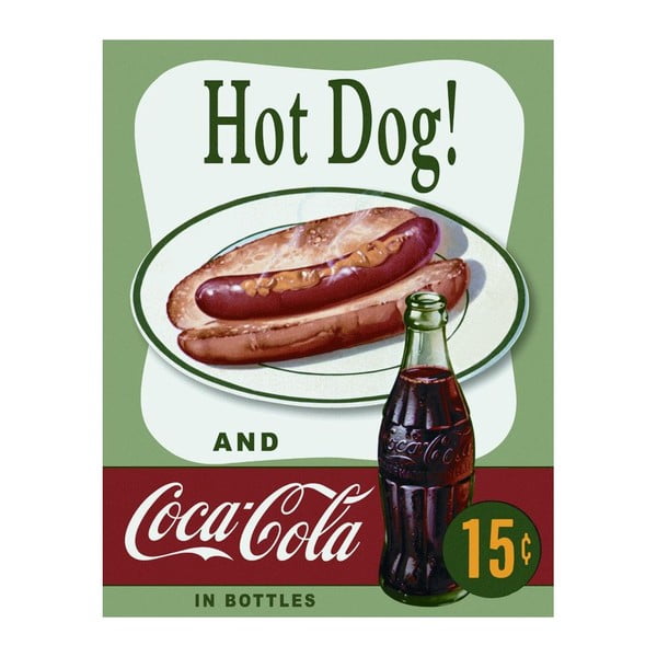 Метална табела Hot Dog & Cola, 30x40 cm - Postershop