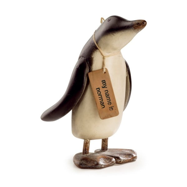 Декорация от тиково дърво Нормански пингвин, височина 27 cm - Moycor