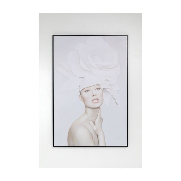 Obraz v rámu Kare Design Lady White Blossom, 80 x 120 cm