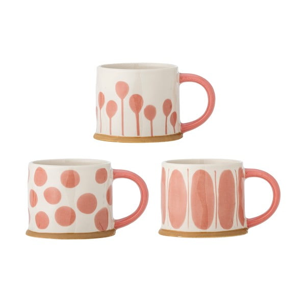 Глинени чаши в комплект от 3 бр. в цвят сьомга/кремави 450 ml Linora – Bloomingville