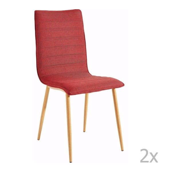 Sada 2 červených jídelních židlí 13Casa Alabama