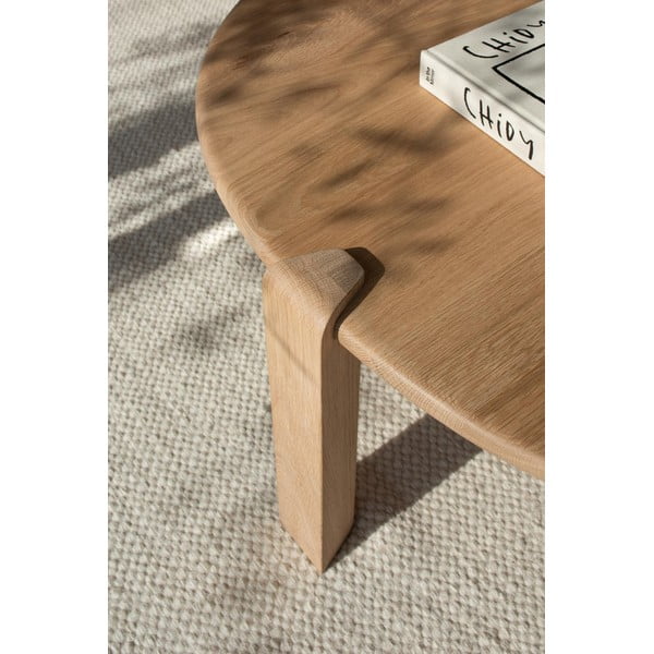 Масичка за кафе от масивен дъб в естествен цвят 100x180 cm Kulin – Gazzda-image-2