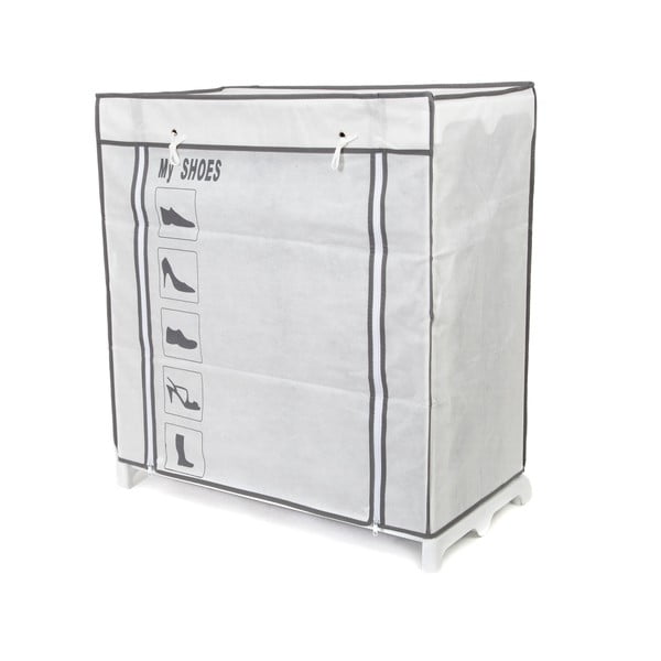 Черно-бяла текстилна етажерка за обувки Обувки, 25 отделения - Compactor-image-3