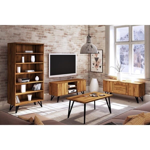 Дъбова дървена етажерка 91x185 cm Golo - The Beds-image-4