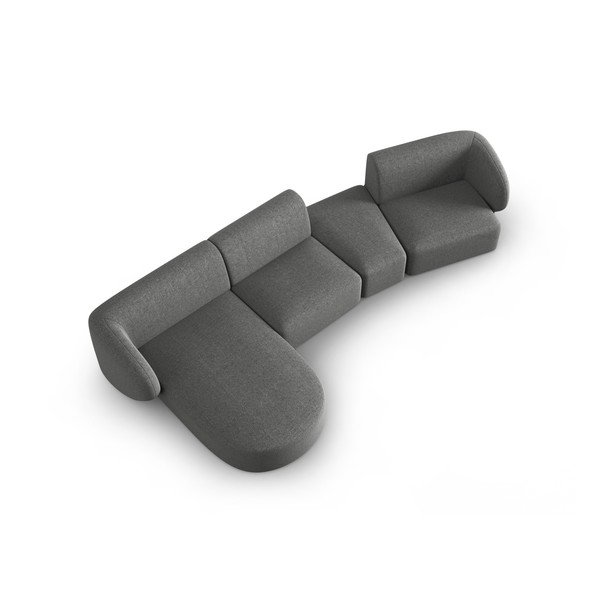 Сив шенилов ъглов диван (ляв ъгъл) Paolo – Milo Casa-image-1