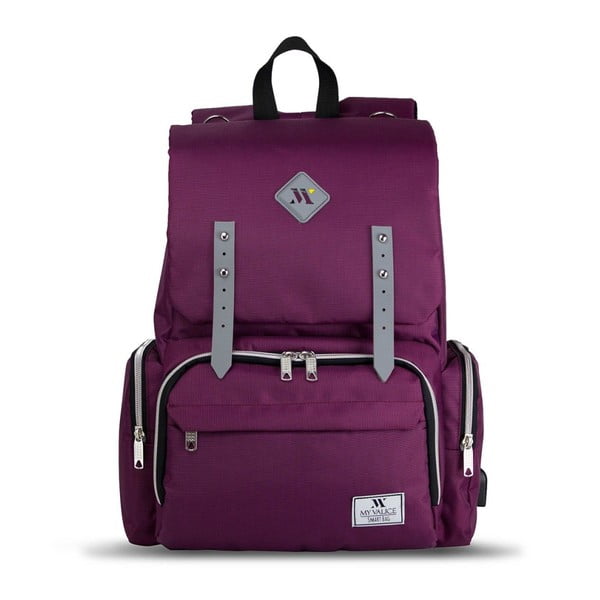 Лилава раница за майки с USB порт My Valice MOTHER STAR Раница за грижи за бебето - Myvalice-image-2