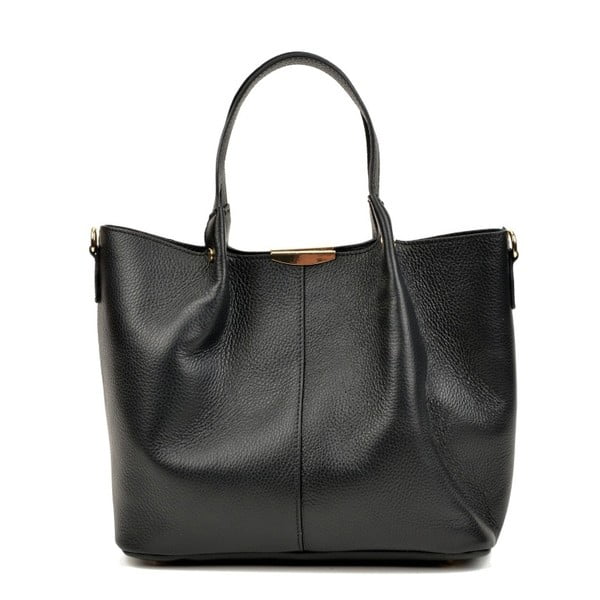 Черна кожена чанта Missma - Carla Ferreri