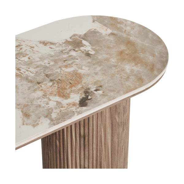 Бежова/в естествен цвят конзолна маса с плот от имитация на мрамор 40x120 cm Athens – House Nordic-image-3