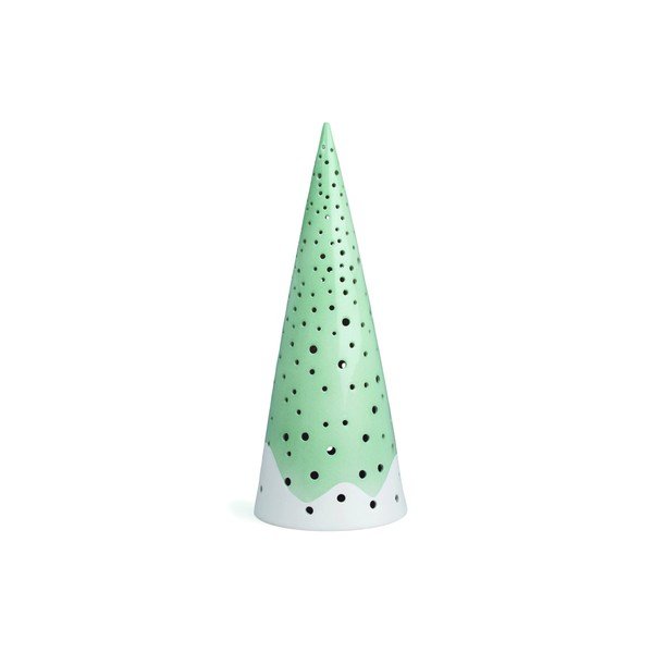 Zelený vánoční svícen z kostního porcelánu Kähler Design Nobili, výška 30 cm