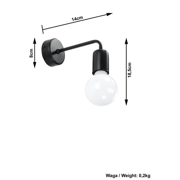 Черна стенна лампа Donato - Sollux-image-2